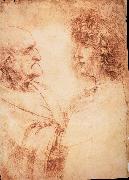LEONARDO da Vinci Profiles of a young and an old man Norge oil painting reproduction